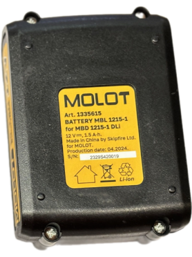 Аккумулятор 12 В 1,5 Ач Li-Ion MOLOT MBL 1215-1 для MBD 1215-1 DLi 