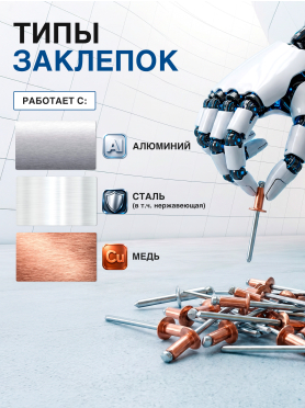 Заклепочник аккумуляторный BULL CRG 1018