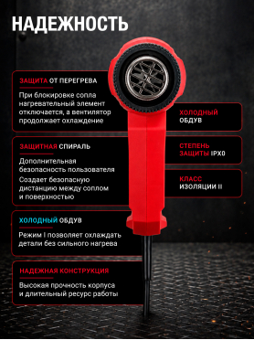 Фен строительный (термовоздуходувка) WORTEX HG 6122 T 