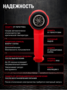 Фен строительный (термовоздуходувка) WORTEX HG 6124 T 