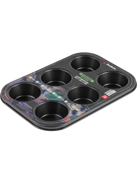 Форма для выпечки металлическая прямоугольная 26,5х18,5х3 см PERFECTO LINEA Starcook 6 кексов 