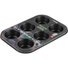Форма для выпечки металлическая прямоугольная 26,5х18,5х3 см PERFECTO LINEA Starcook 6 кексов 