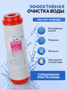 Картридж для удаления железа AV ENGINEERING Optima 10" 