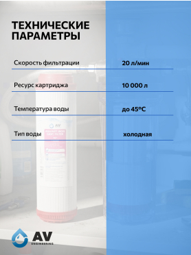 Картридж для удаления железа AV ENGINEERING Prime 10" 