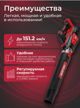 Воздуходувка аккумуляторная WORTEX BB 2018 D ALL1