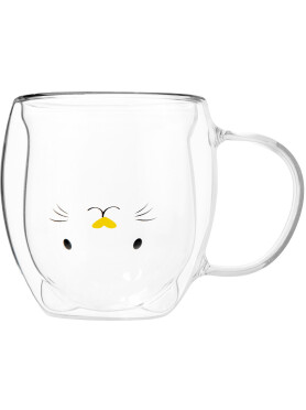 Кружка стеклянная PERFECTO LINEA Funny animals с двойными стенками 280 мл 