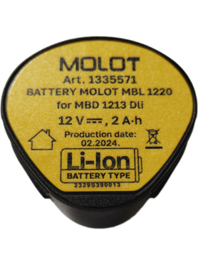 Аккумулятор 12 В 2 Ач Li-Ion MOLOT MBL 1220 для MBD 1213 DLi 