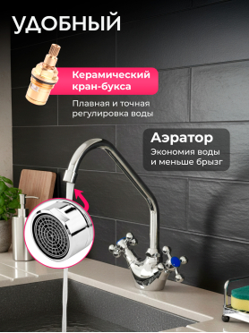 Смеситель для кухни ECONOCE серия 500 