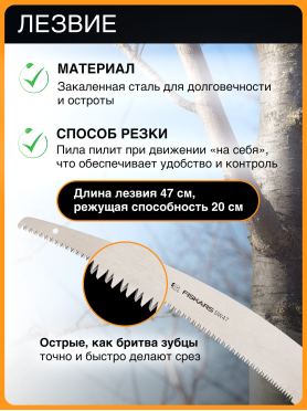 Пила садовая 470 мм FISKARS SW47 с D-образной ручкой 