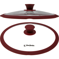 Крышка стеклянная с силиконовым ободом PERFECTO LINEA Burgundy