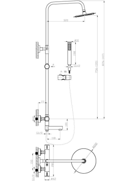 Душевая стойка AV ENGINEERING THS хром 