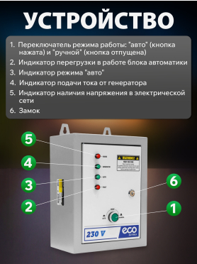 Блок автоматики для генератора ECO PE-ATS 
