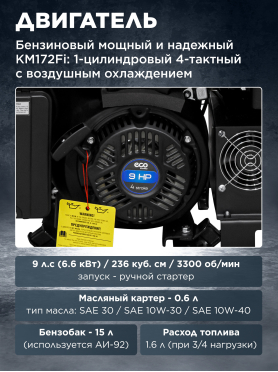 Генератор сварочный бензиновый инверторный ECO PE-210RWI 