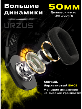 Наушники-гарнитура игровые URZUS Black Cloud 
