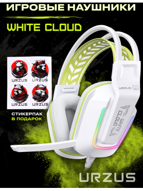 Наушники-гарнитура игровые URZUS White Cloud UR-5524116
