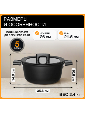 Кастрюля алюминиевая FISKARS Hard Face