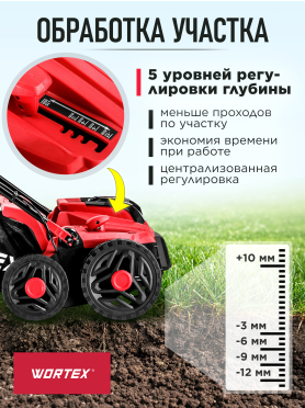 Аэратор-скарификатор для газона аккумуляторный WORTEX CAE 3736 ALL1 XLT SOLO 