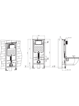 Инсталляция для унитаза 3 в 1 с кнопкой 311 AV ENGINEERING 