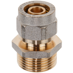 Ниппель латунный 16(2.0)х3/4" с наружной резьбой для труб PEX AV ENGINEERING 