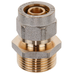 Ниппель латунный 16(2.0)х3/4" с наружной резьбой для труб PEX AV ENGINEERING 