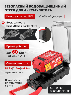 Насос дренажный аккумуляторный WORTEX WP 1820 ALL1 XLT Set 
