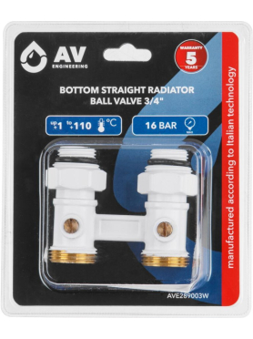 Клапан прямой шаровый 3/4" наружная резьба AV ENGINEERING 