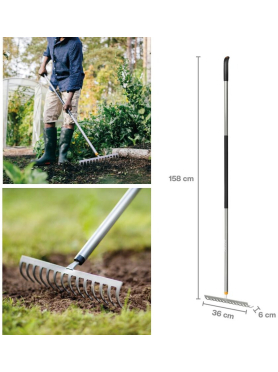 Грабли зубчатые FISKARS Ergonomic Soil 