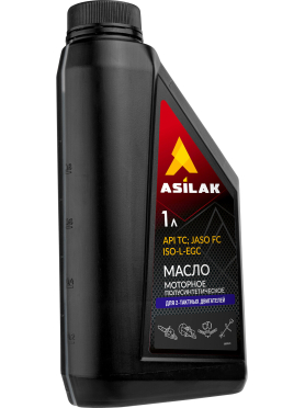 Масло моторное полусинтетическое для 2-тактных двигателей ASILAK 1 л 