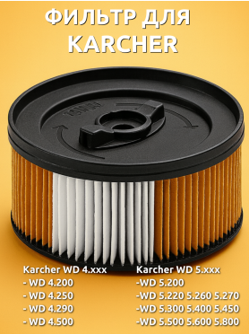 Фильтр для пылесоса Wd 4.200, WD 5.500 M BRUNER 