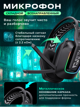 Наушники-гарнитура игровые беспроводные URZUS Black Cloud Wireless UR-5524123