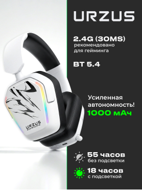 Наушники-гарнитура игровые беспроводные URZUS Invader UR-5524127