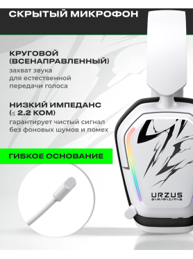 Наушники-гарнитура игровые беспроводные URZUS Invader UR-5524127