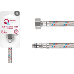 Гибкая подводка для воды SUS иголка м10 короткая - гайка 1/2" ECONOCE