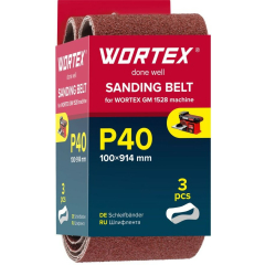 Шлифлента 100x914 мм P40 WORTEX 3 штуки 