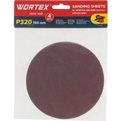 Шлифлист 150мм P320 WORTEX 4 штуки 