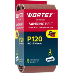 Шлифлента 100x914 мм P120 WORTEX 3 штуки 
