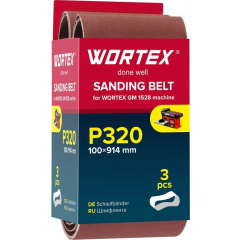 Шлифлента 100x914 мм P320 WORTEX 3 штуки 