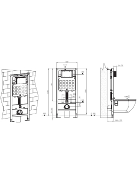 Инсталляция для унитаза 3 в 1 с кнопкой 303 AV ENGINEERING 