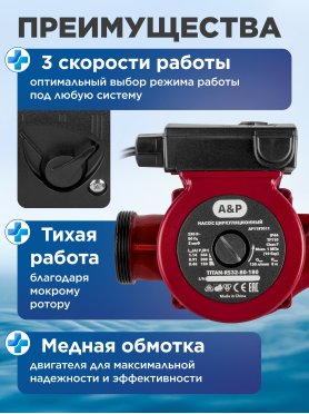 Насос циркуляционный A&P Titan-RS32 180