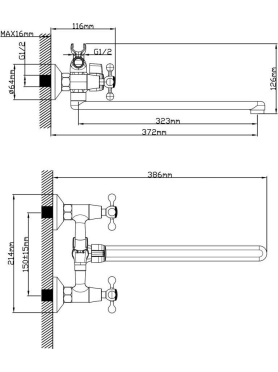 Смеситель для ванны AV ENGINEERING 