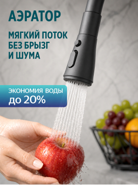 Смеситель для кухни ECONOCE D35 серия 730 черный 
