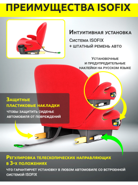 Автокресло-бустер BONBINI Grande Coral Red melange 