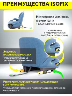 Автокресло-бустер BONBINI Grande Blue melange 