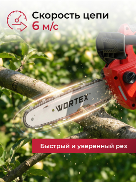 Пила цепная аккумуляторная WORTEX CEC 2518-3 ALL1 XLT SET 