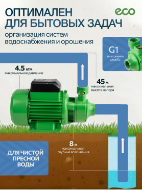 Насос самовсасывающий садовый ECO GFW-8P 