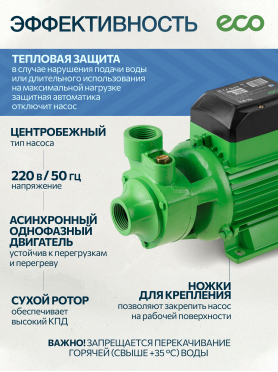 Насос самовсасывающий садовый ECO GFW-8P 