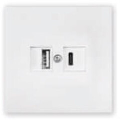 Розетка USB двойная скрытая BYLECTRICA Carre белая 