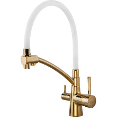 Смеситель для кухни AV ENGINEERING Lux D35 золотой, белый 