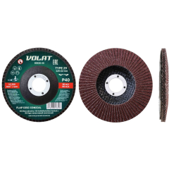 Круг лепестковый 125х22 мм P40 конический ВОЛАТ 