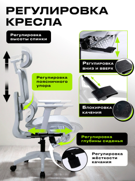 Компьютерное кресло KEIZEN Apex White 